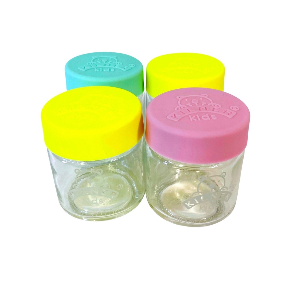 Kilner Kids Baby Food Storage Jars Glass Set of 4 3.7oz Silicone Lids BPA Free - Picture 5 of 8